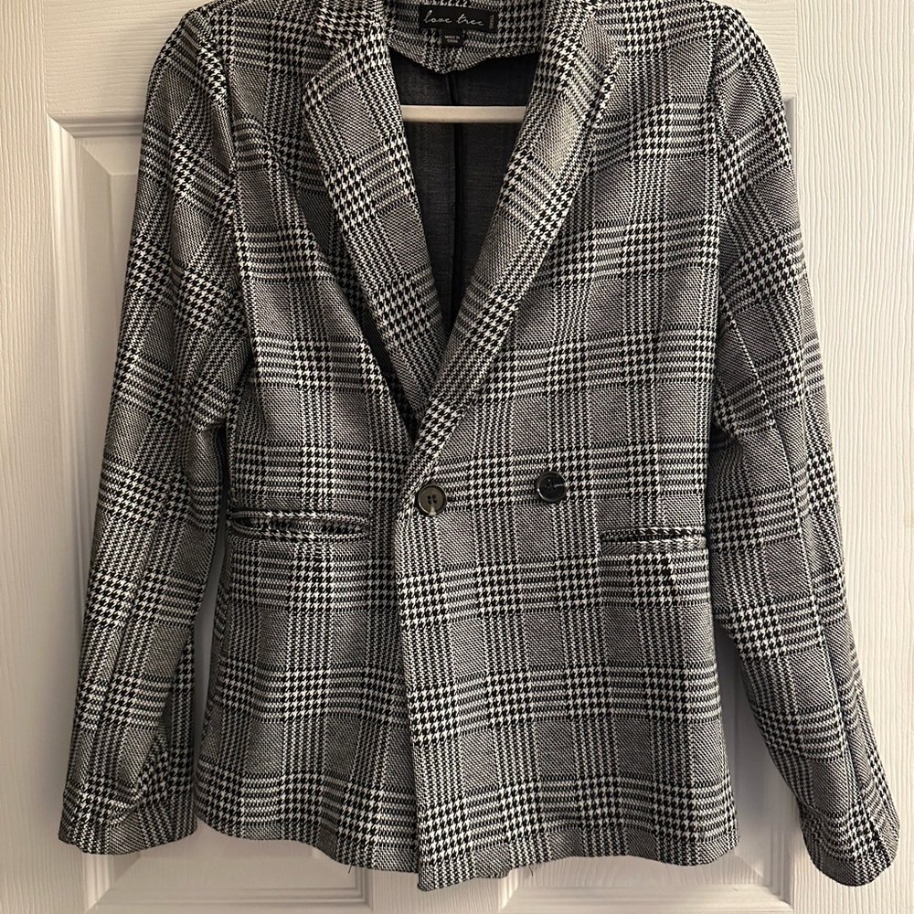Black and White Plaid Women's Blazer